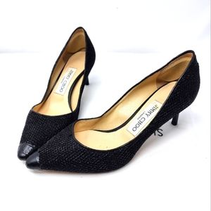 Jimmy Choo Black Leather Pumps 35